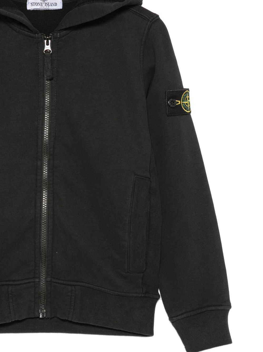 Felpa per bambino Stone Island Kids nera con distintivo Compass L2S166100006S0A20 V0029 STONE ISLAND KIDS 