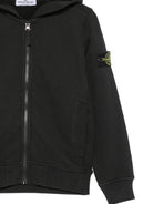 Felpa per bambino Stone Island Kids nera con distintivo Compass L2S166100006S0A20 V0029 STONE ISLAND KIDS 