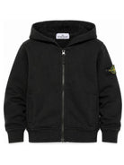 Felpa per bambino Stone Island Kids nera con distintivo Compass L2S166100006S0A20 V0029 STONE ISLAND KIDS 