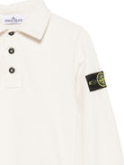 Felpa per bambino Stone Island Kids bianca con applicazione Compass L2S166100012S0A20 V0097 STONE ISLAND KIDS 