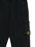 Pantaloni cargo per bambino Stone Island Kids nero con applicazione sulla gamba L2S166200002S0A20 V0029 STONE ISLAND KIDS 