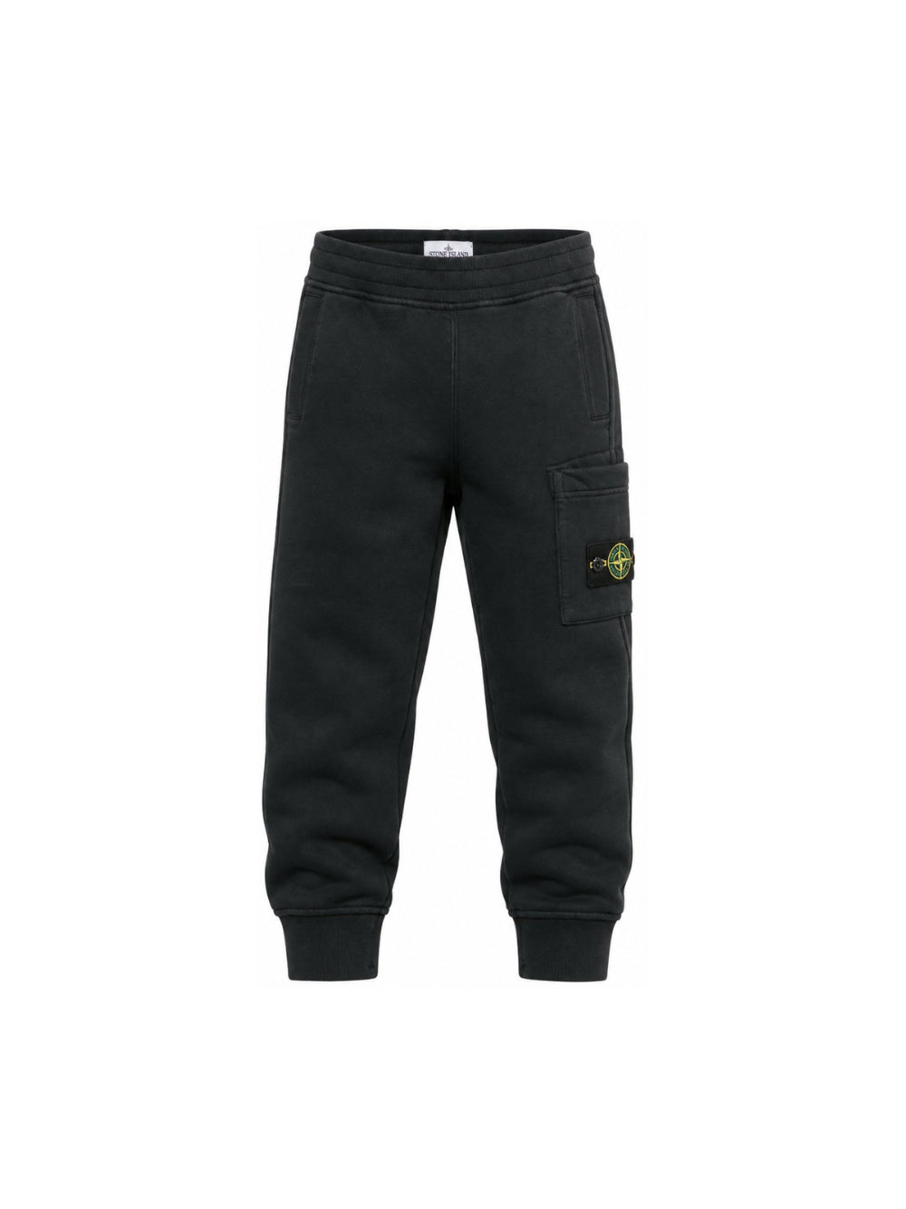 Pantaloni cargo per bambino Stone Island Kids nero con applicazione sulla gamba L2S166200002S0A20 V0029 STONE ISLAND KIDS 