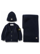 Completo tre pezzi per neonato Stone Island Junior blu con scollo a V L2S16M200001S0M10 V0020 STONE ISLAND KIDS 