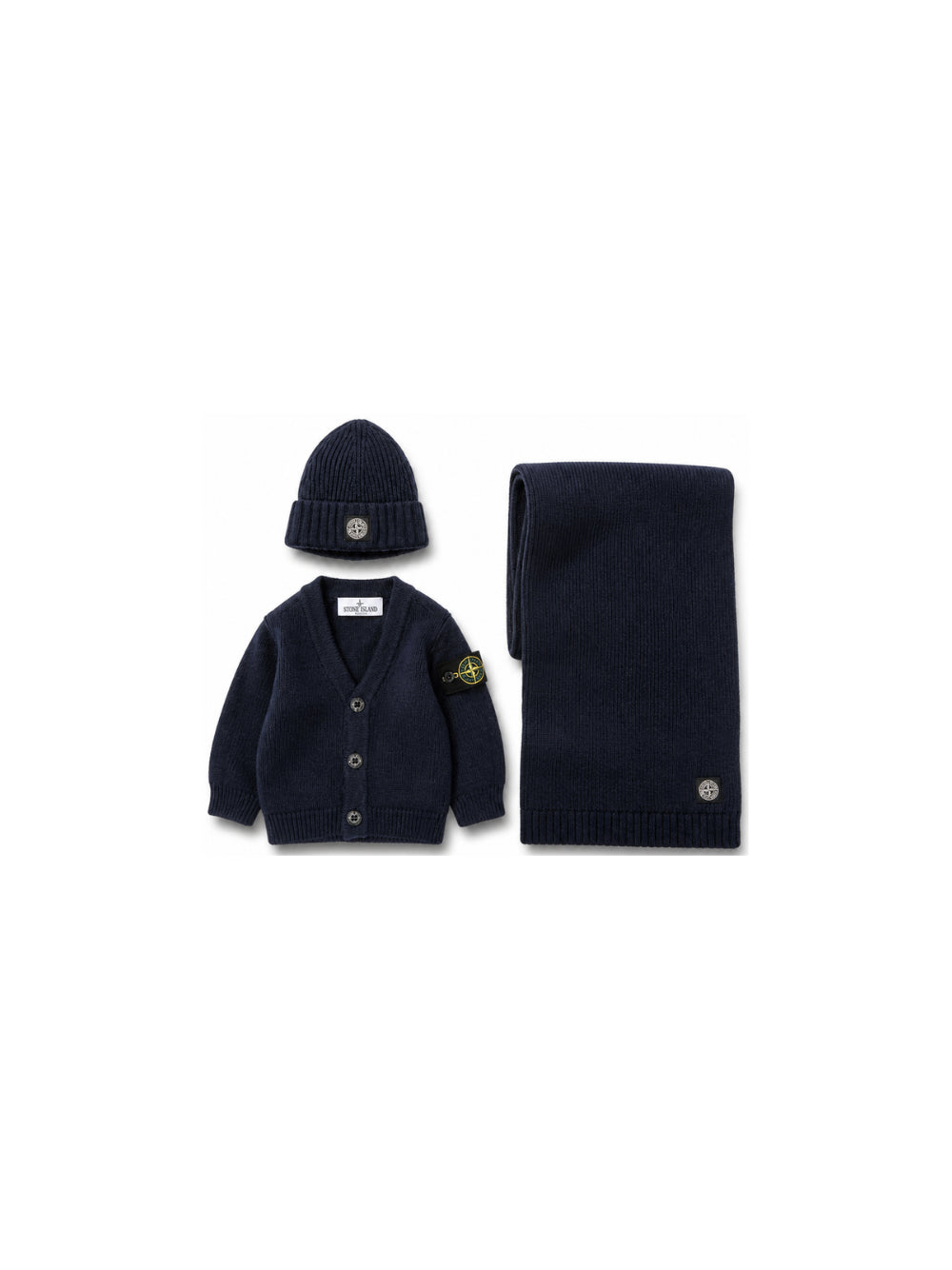 Completo tre pezzi per neonato Stone Island Junior blu con scollo a V L2S16M200001S0M10 V0020 STONE ISLAND KIDS 