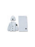 Completo tre pezzi per neonato Stone Island Junior azzurro con scollo a V L2S16M200001S0M10 V004A STONE ISLAND KIDS 