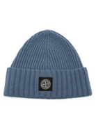 Berretto per bambino Stone Island Junior blu con applicazione L2S16N100003S00M3 V004B STONE ISLAND KIDS 