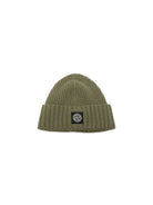 Berretto per bambino Stone Island Junior verde con applicazione L2S16N100003S00M3 V0055 STONE ISLAND KIDS 