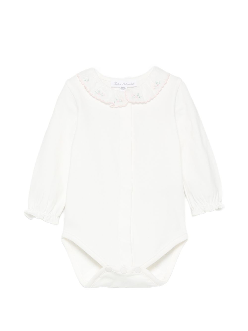 Body per neonata Tartine & Chocolat bianco con colletto ricamato CD11010 13 TArtine & Chocolat KIDS 