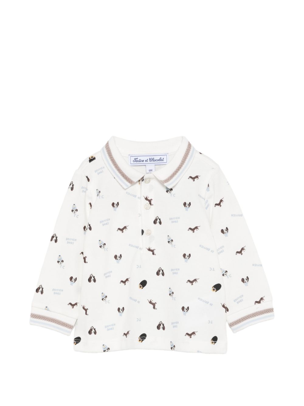 Polo per neonato Tartine Et Chocolat bianca con stampa con cane CD11021 13 TArtine & Chocolat KIDS 