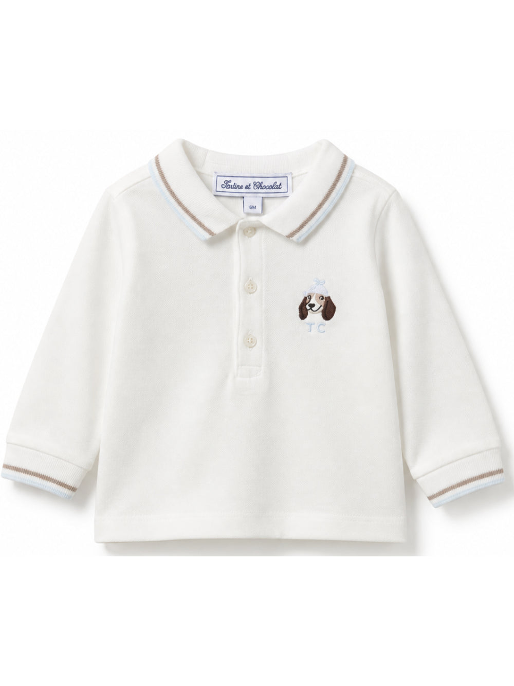 Polo per neonato Tartine Et Chocolat bianca con ricamo cane CD11031 13 TArtine & Chocolat KIDS 