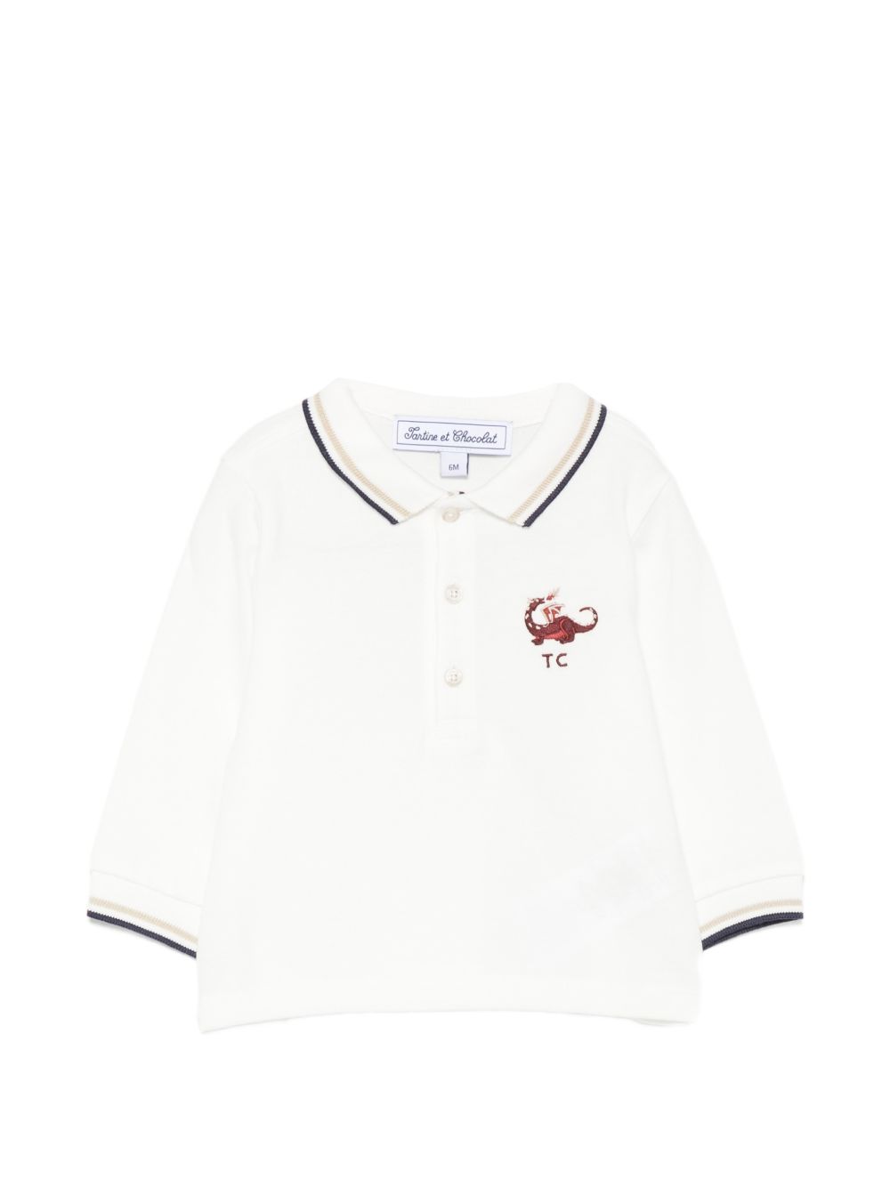 Polo per neonato Tartine Et Chocolat bianca con ricamo drago CD11031 17 TArtine & Chocolat KIDS 