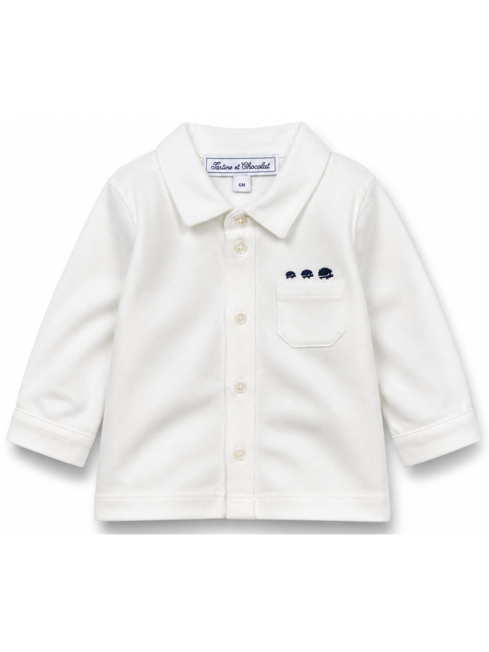 Camicia per neonato Tartine Et Chocolat bianca con ricamo con riccio CD12001 13 TArtine & Chocolat KIDS 