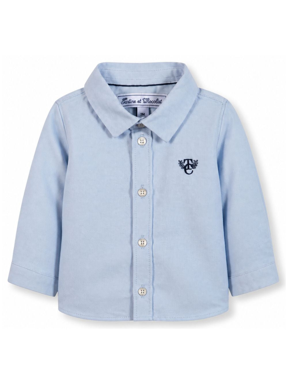 Camicia per neonato Tartine & Choccolat Kids azzurra con logo ricamato sul petto CD12021 40 TArtine & Chocolat KIDS 