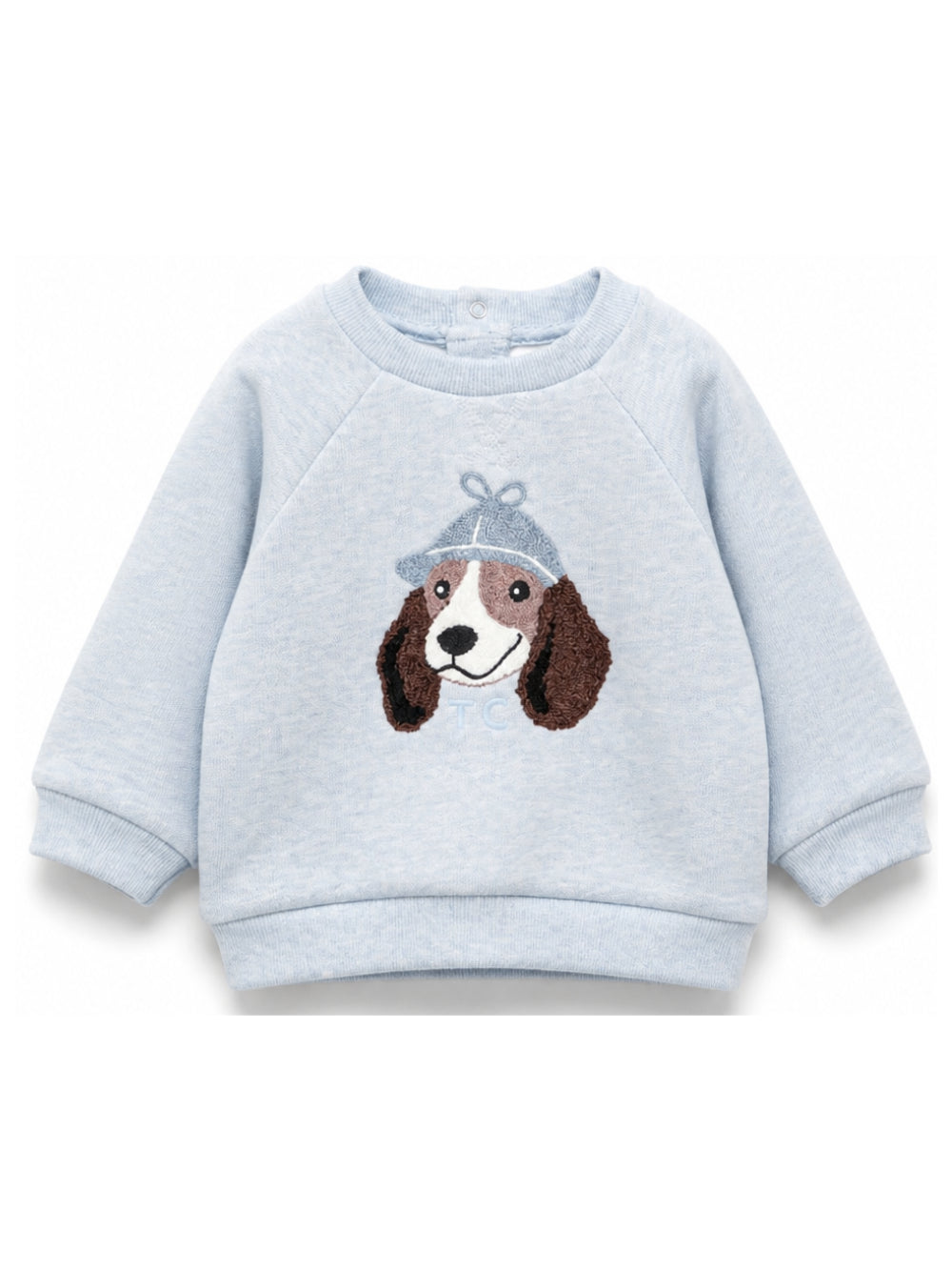 Felpa per neonato Tartine Et Chocolat azzurra con ricamo cane CD15001 40 TArtine & Chocolat KIDS 