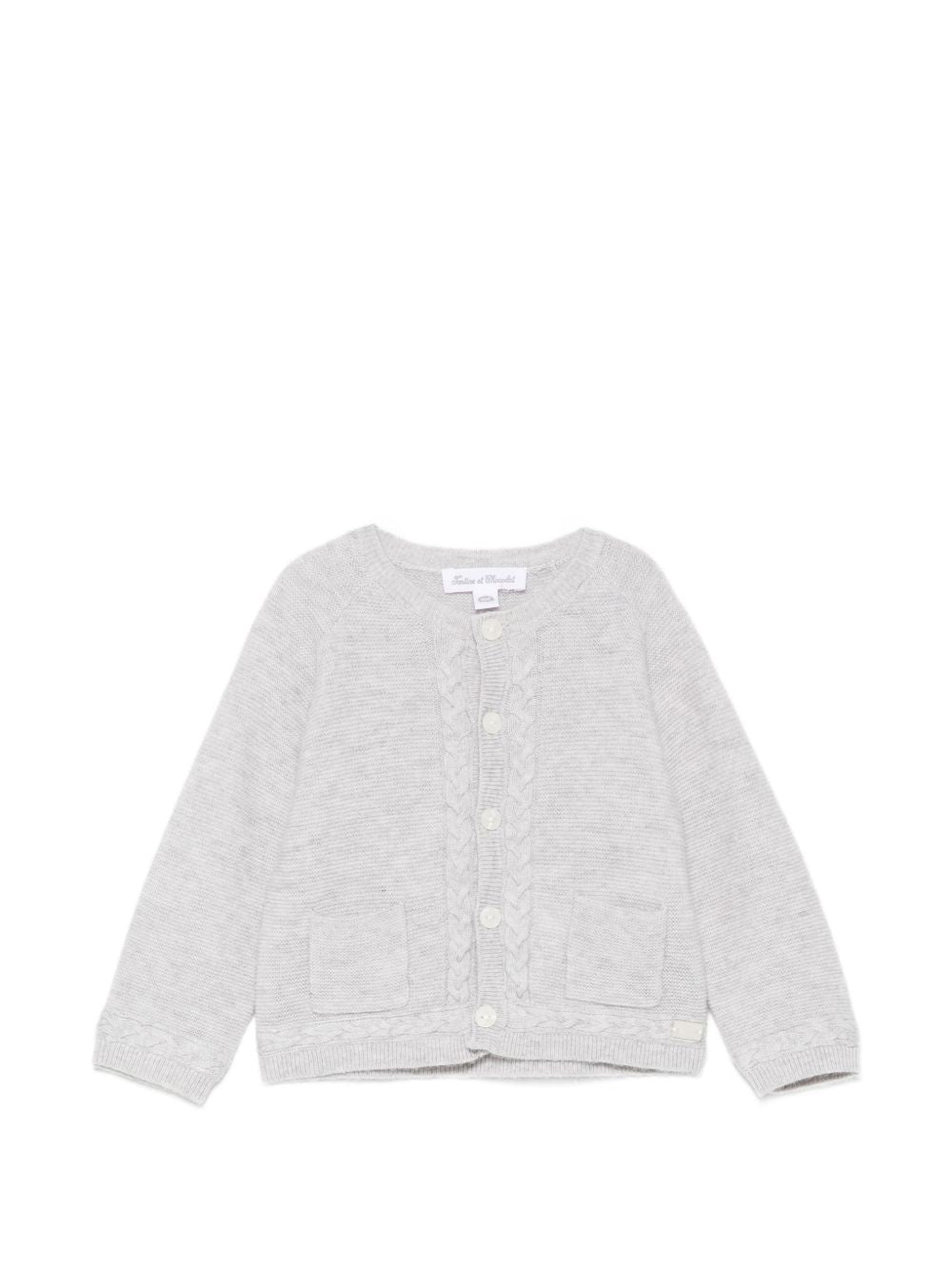 Cardigan per neonati Tartine Et Chocolat grigio in maglia con bottoni CD18010 20 TArtine & Chocolat KIDS 