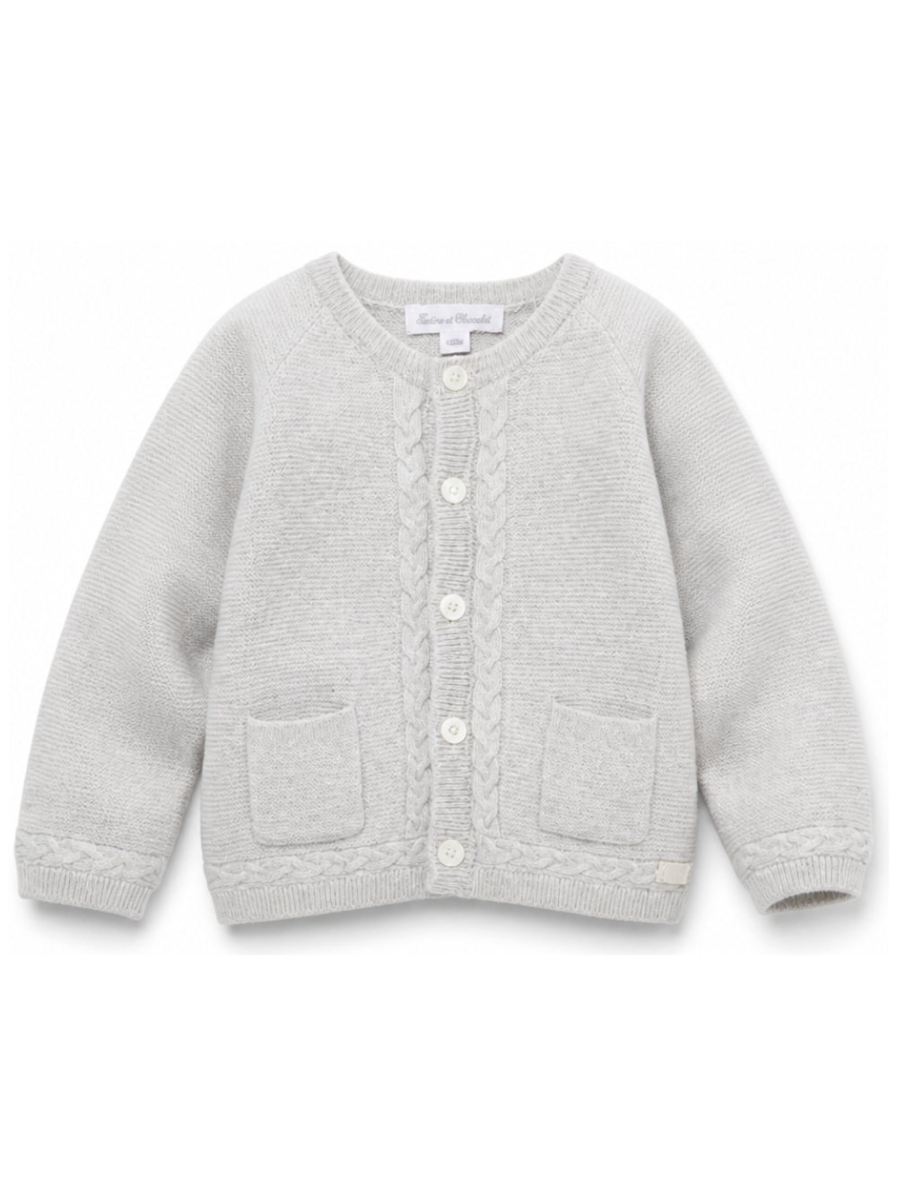 Cardigan per neonati Tartine Et Chocolat grigio in maglia con bottoni CD18010 20 TArtine & Chocolat KIDS 