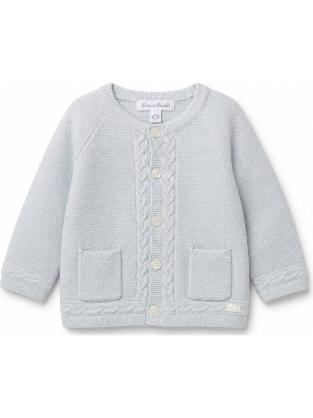 Cardigan per neonati Tartine Et Chocolat azzurro in maglia con bottoni CD18010 41 TArtine & Chocolat KIDS 