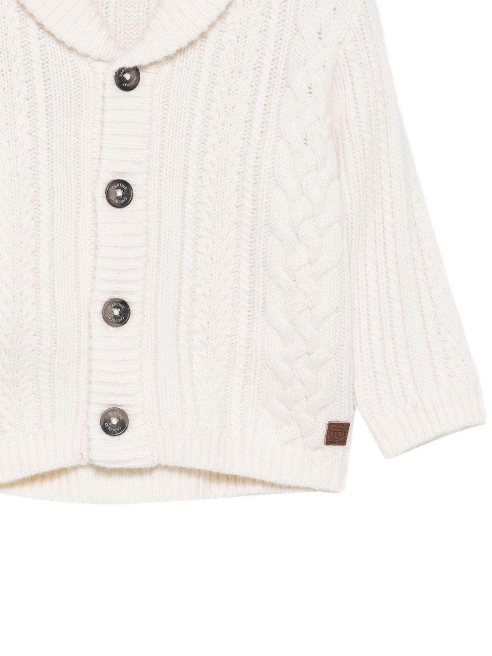 Cardigan per neonato Tartine Et Chocolat bianco con collo a scialle CD18021 13 TArtine & Chocolat KIDS 