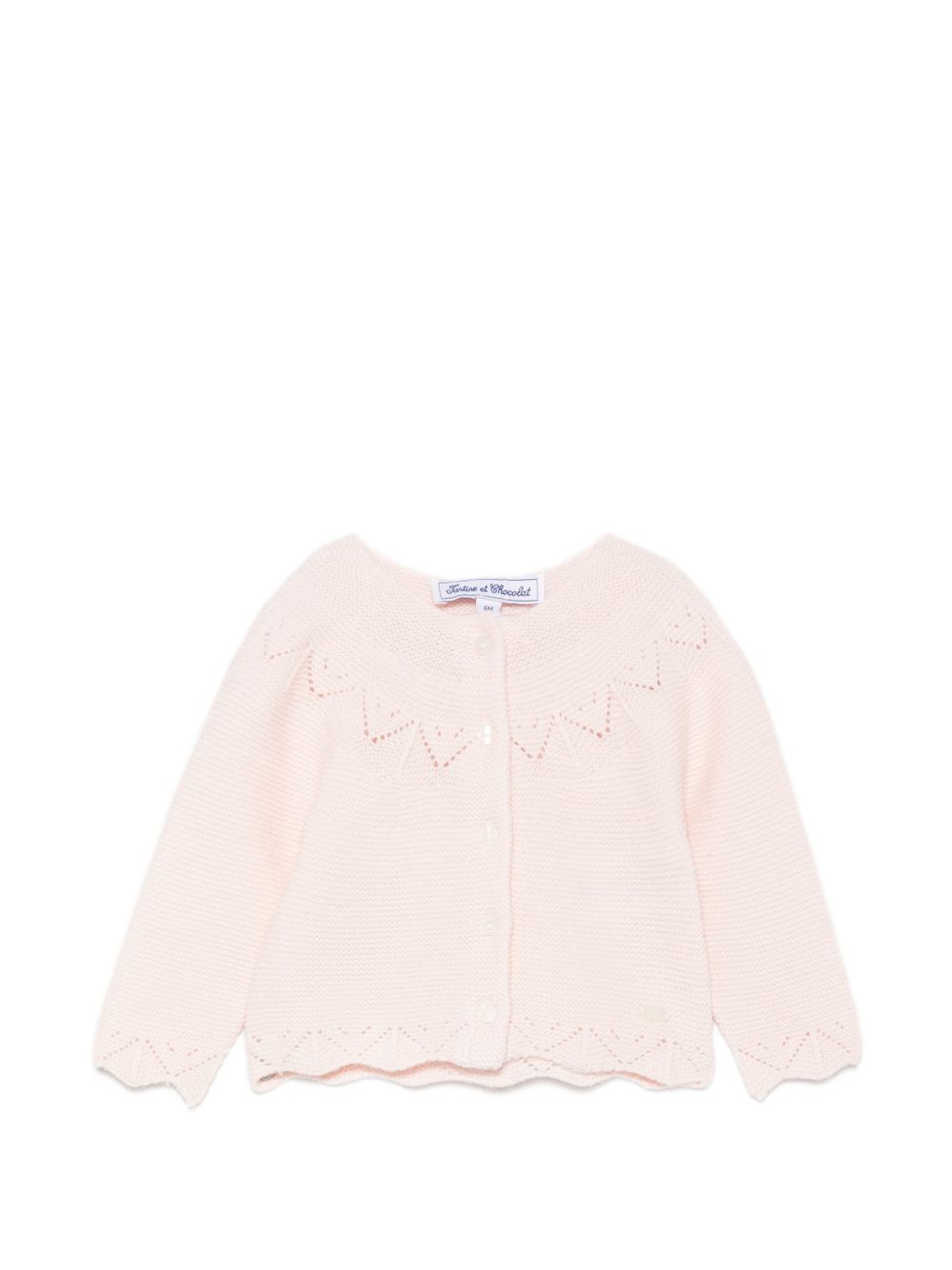 Cardigan per neonata Tartine Et Chocolat rosa con orlo a smerlo CD18061 30 TArtine & Chocolat KIDS 