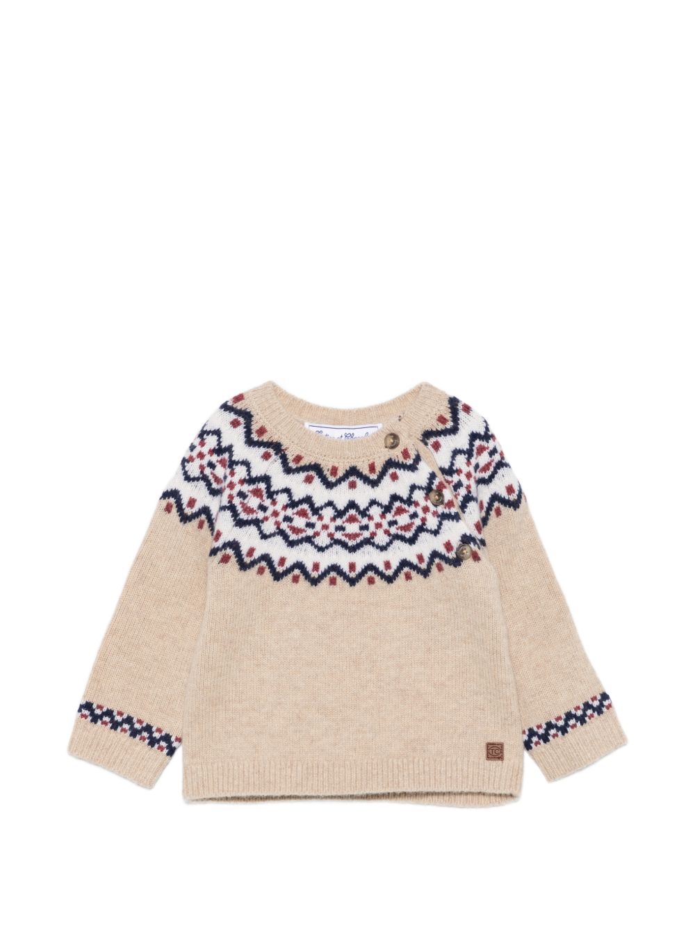 Maglione per neonato Tartine Et Chocolat beige Fair Isle con bottoni CD18071 17 TArtine & Chocolat KIDS 