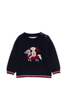 Maglione per neonato Tartine Et Chocolat blu con intarsio cavaliere e chiusura con bottoni CD18091 04 TArtine & Chocolat KIDS 