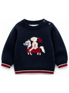 Maglione per neonato Tartine Et Chocolat blu con intarsio cavaliere e chiusura con bottoni CD18091 04 TArtine & Chocolat KIDS 