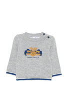 Maglione per neonato Tartine Et Chocolat grigio con intarsio auto e chiusura con bottoni CD18091 22 TArtine & Chocolat KIDS 