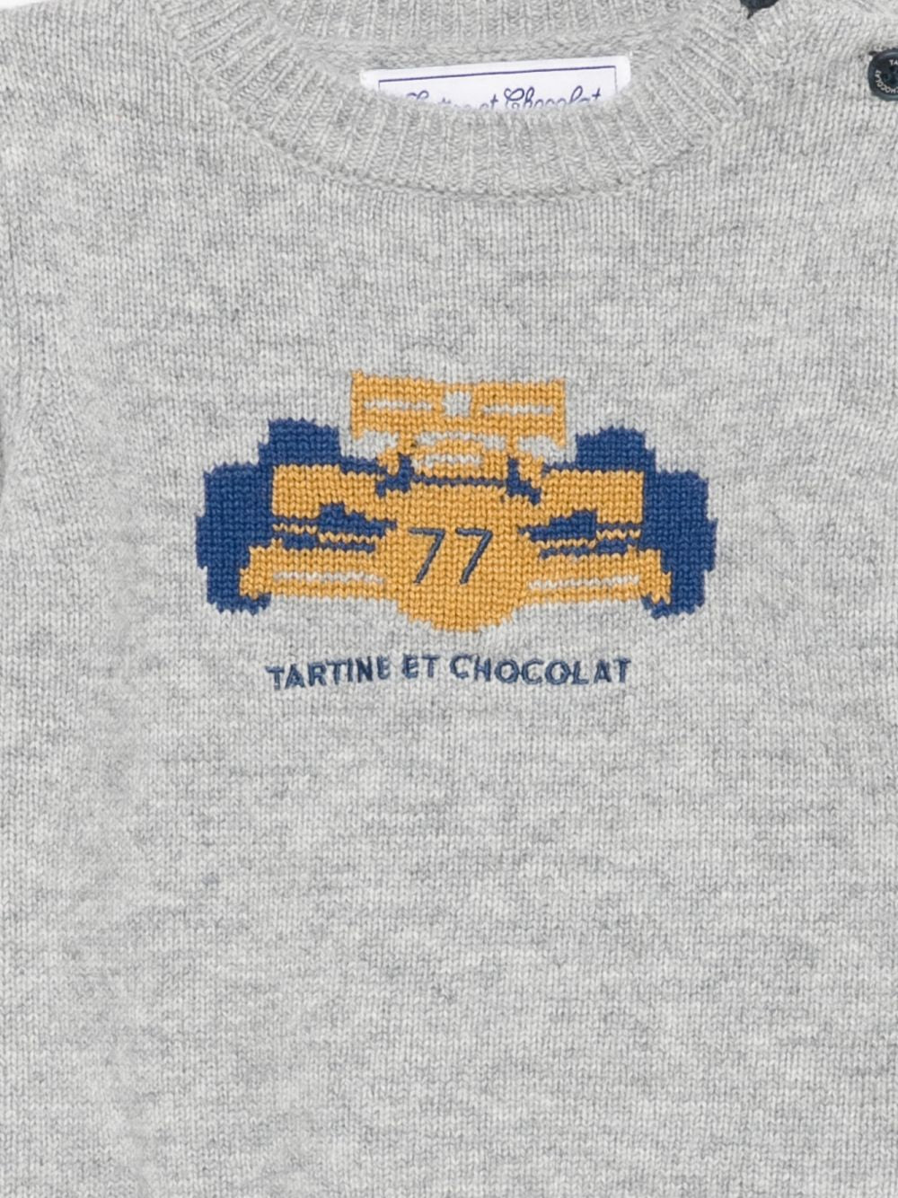 Maglione per neonato Tartine Et Chocolat grigio con intarsio auto e chiusura con bottoni CD18091 22 TArtine & Chocolat KIDS 