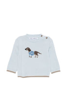 Maglione per neonato Tartine Et Chocolat azzurro con intarsio cane e chiusura con bottoni CD18091 40 TArtine & Chocolat KIDS 