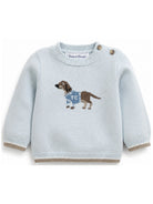 Maglione per neonato Tartine Et Chocolat azzurro con intarsio cane e chiusura con bottoni CD18091 40 TArtine & Chocolat KIDS 