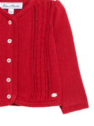 Cardigan per neonata Tartine Et Chocolat rosso in maglia a trecce CD18131 03 TArtine & Chocolat KIDS 
