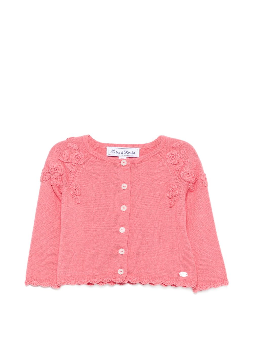 Cardigan per neonata Tartine Et Chocolat rosa con orlo a smerlo CD18141 34 TArtine & Chocolat KIDS 