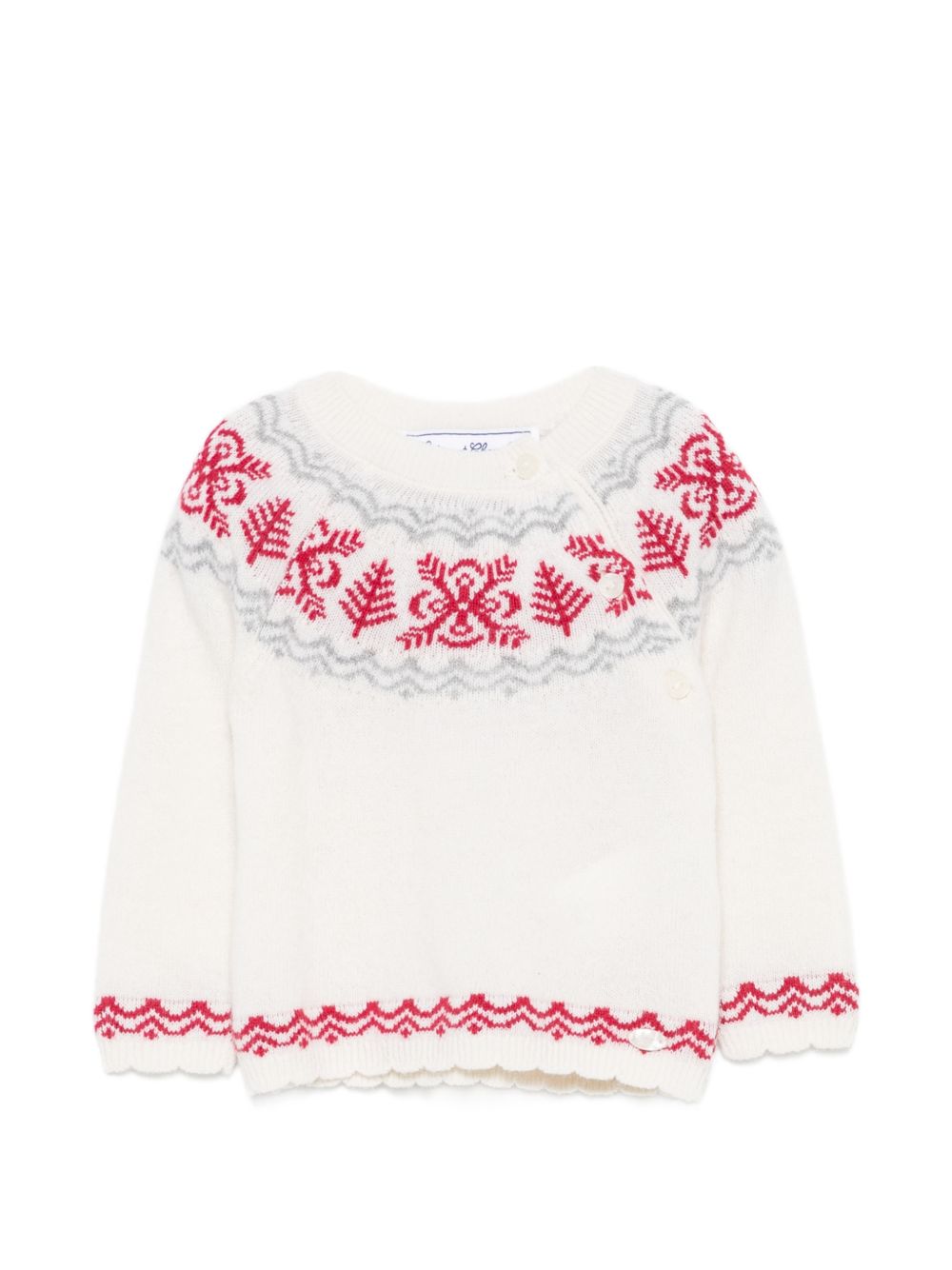 Maglione per neonata Tartine Et Chocolat bianco con ricamo CD18181 13 TArtine & Chocolat KIDS 