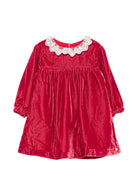 Abito per neonata Tartine Et Chocolat rosso in velluto con colletto in pizzo CD30081 03 TArtine & Chocolat KIDS 
