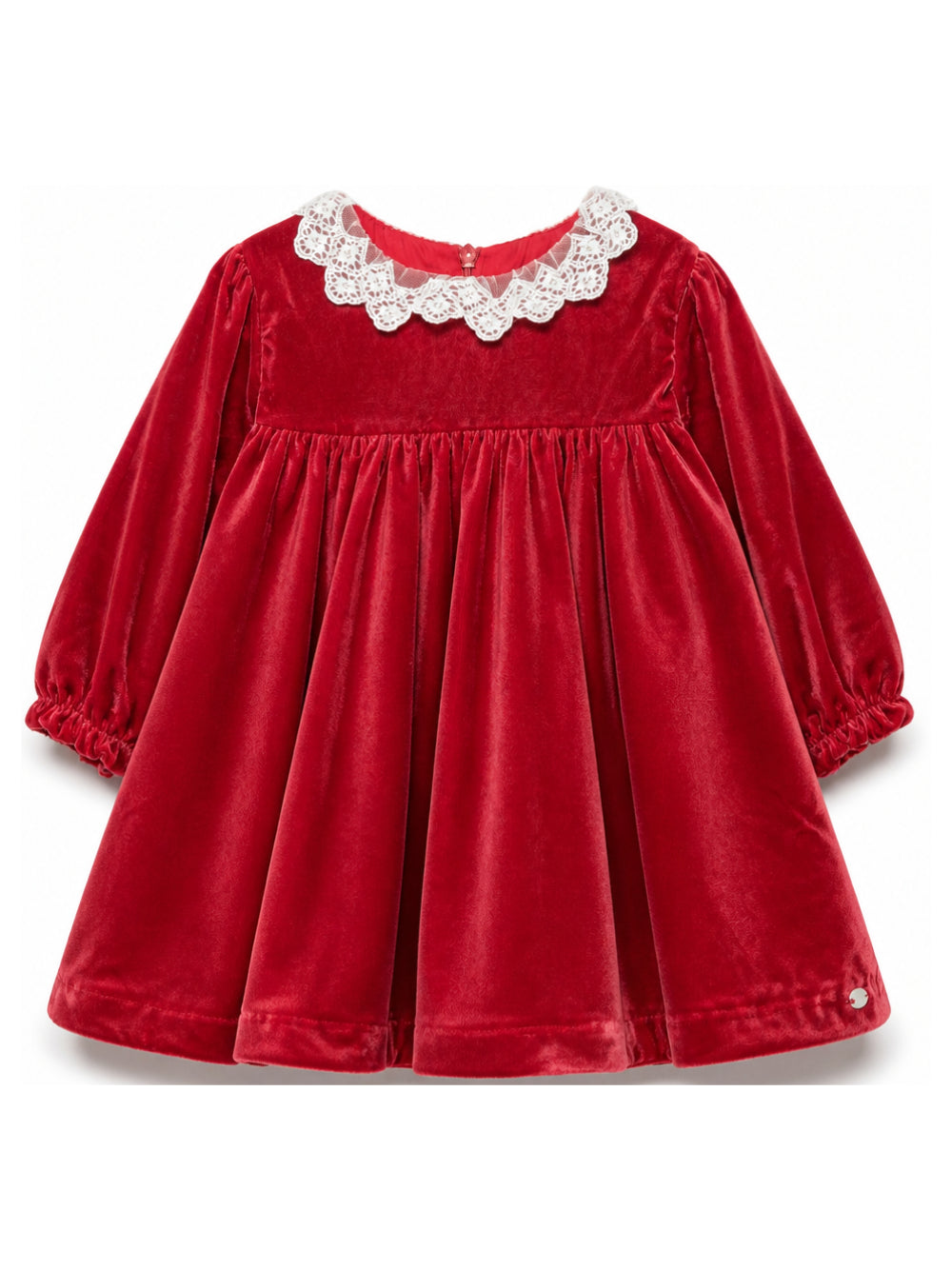 Abito per neonata Tartine Et Chocolat rosso in velluto con colletto in pizzo CD30081 03 TArtine & Chocolat KIDS 