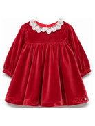 Abito per neonata Tartine Et Chocolat rosso in velluto con colletto in pizzo CD30081 03 TArtine & Chocolat KIDS 