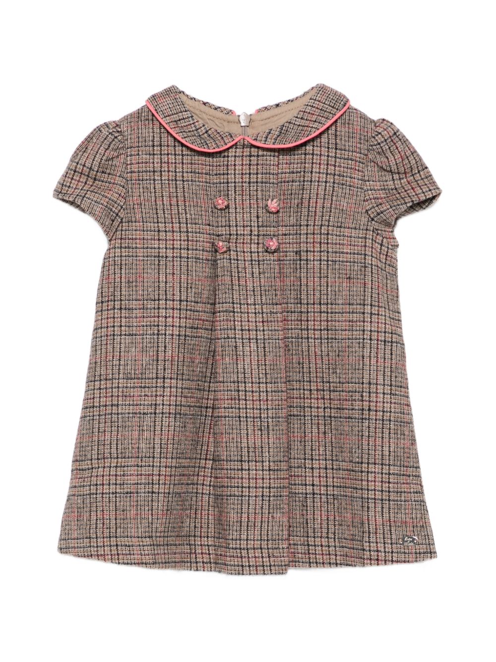 Abito per neonata Tartine Et Chocolat marrone con colletto e motivo a quadri CD30211 69 TArtine & Chocolat KIDS 