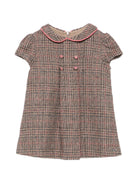 Abito per neonata Tartine Et Chocolat marrone con colletto e motivo a quadri CD30211 69 TArtine & Chocolat KIDS 
