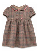 Abito per neonata Tartine Et Chocolat marrone con colletto e motivo a quadri CD30211 69 TArtine & Chocolat KIDS 