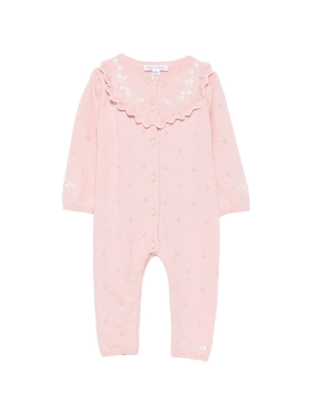 Tutina per neonata Tartine Et Chocolat rosa con rifiniture a volant e ricamo floreale CD32000 32 TArtine & Chocolat KIDS 