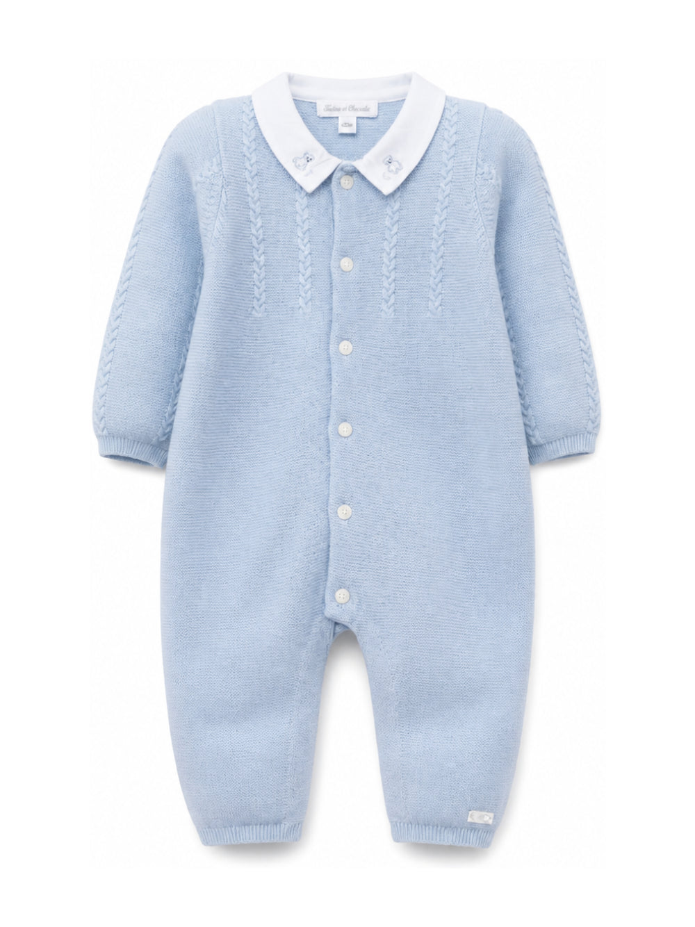 Tutina per neonato Tartine Et Chocolat azzurra con colletto ricamato CD32030 42 TArtine & Chocolat KIDS 