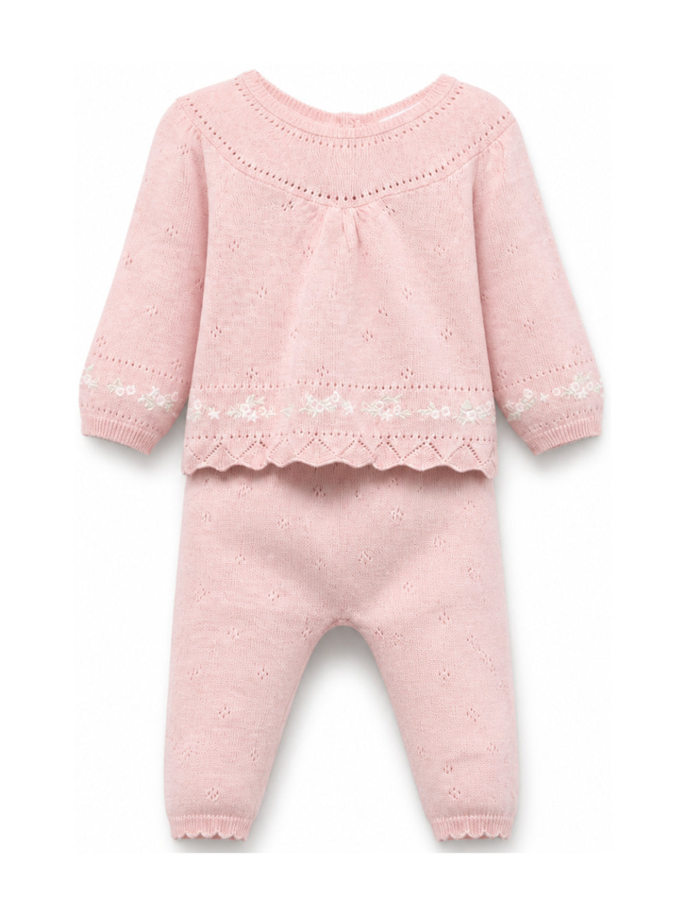 Completo per neonata Tartine Et Chocolat rosa con ricamo a fiori CD36000 32 TArtine & Chocolat KIDS 