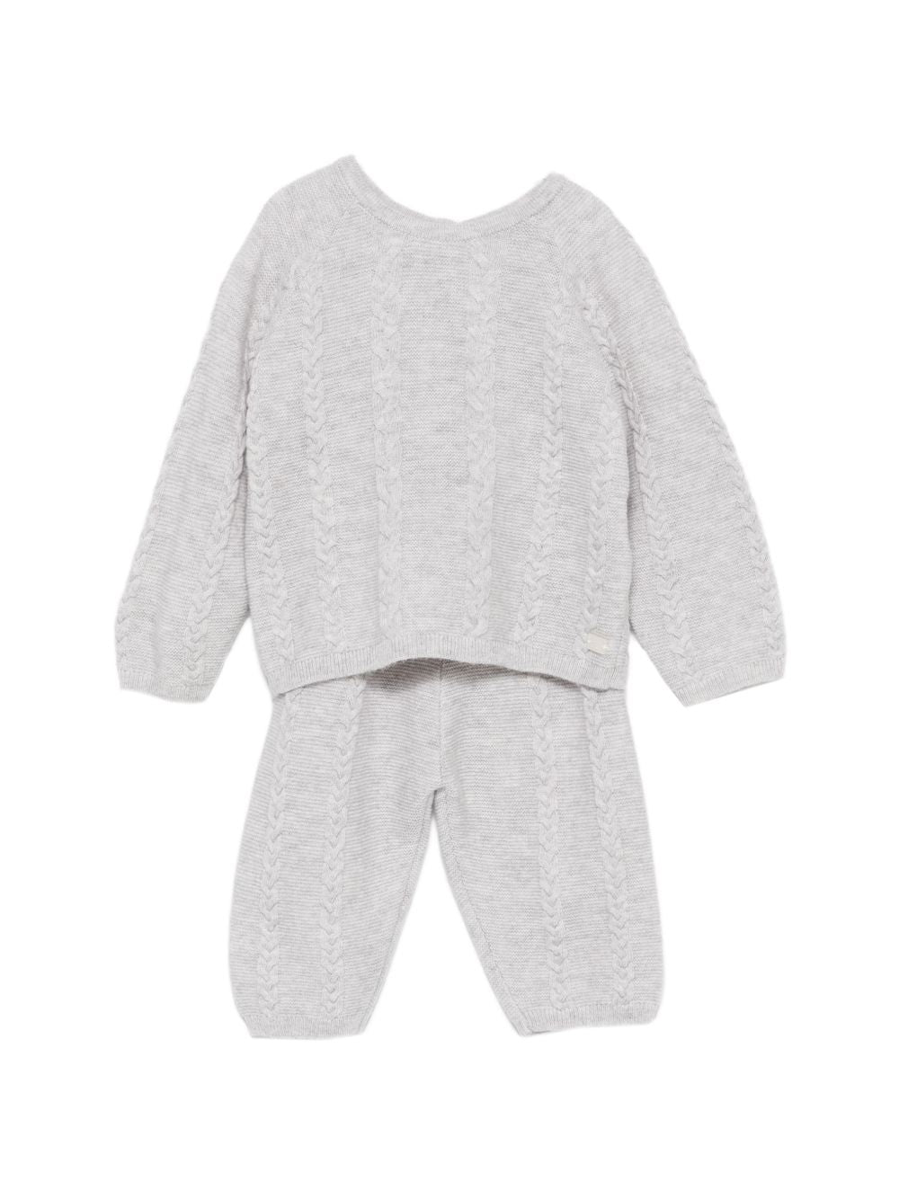 Set cardigan e pantaloni per neonato Tartine Et Chocolat grigio in maglia a trecce CD36030 20 TArtine & Chocolat KIDS 