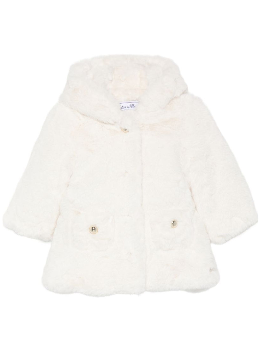 Cappotto per neonata Tartine Et Chocolat Kids bianca in pelliccia sintetica CD44001 13 TArtine & Chocolat KIDS 