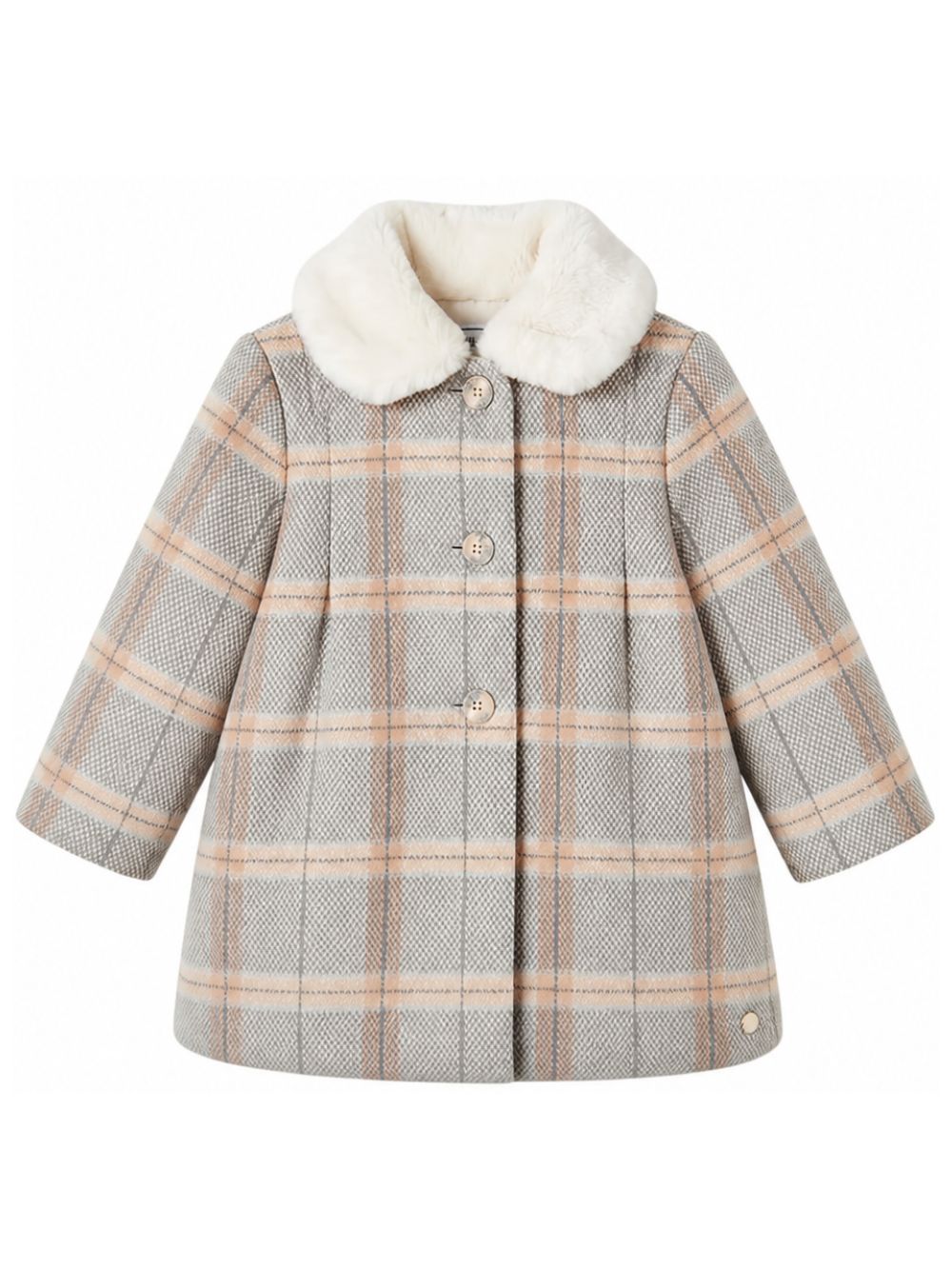Cappotto per neonata Tartine & Chocolat Kids beige con design a quadri CD44011 68 TArtine & Chocolat KIDS 