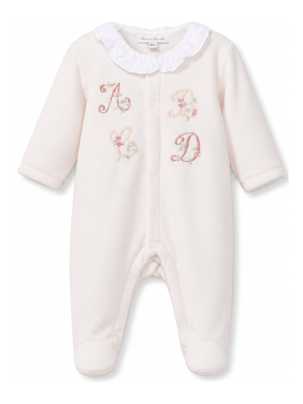 Tutina per neonata Tartine Et Chocolat Kids rosa con trama in velluto CD54060 31 TArtine & Chocolat KIDS 