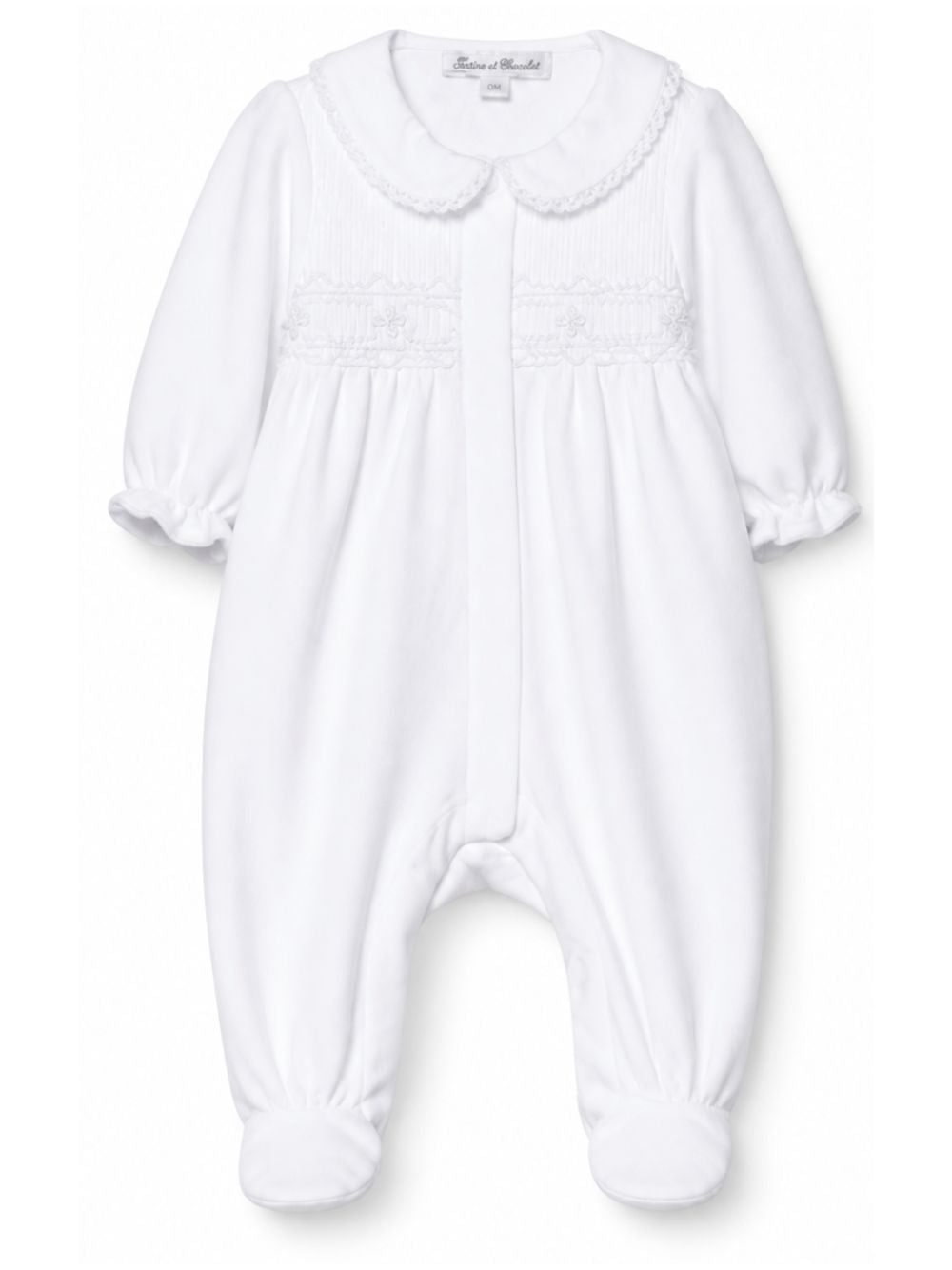 Tutina per neonati Tartine & Chocolat Kids bianca con colletto alla Peter Pan CD54080 01 TArtine & Chocolat KIDS 