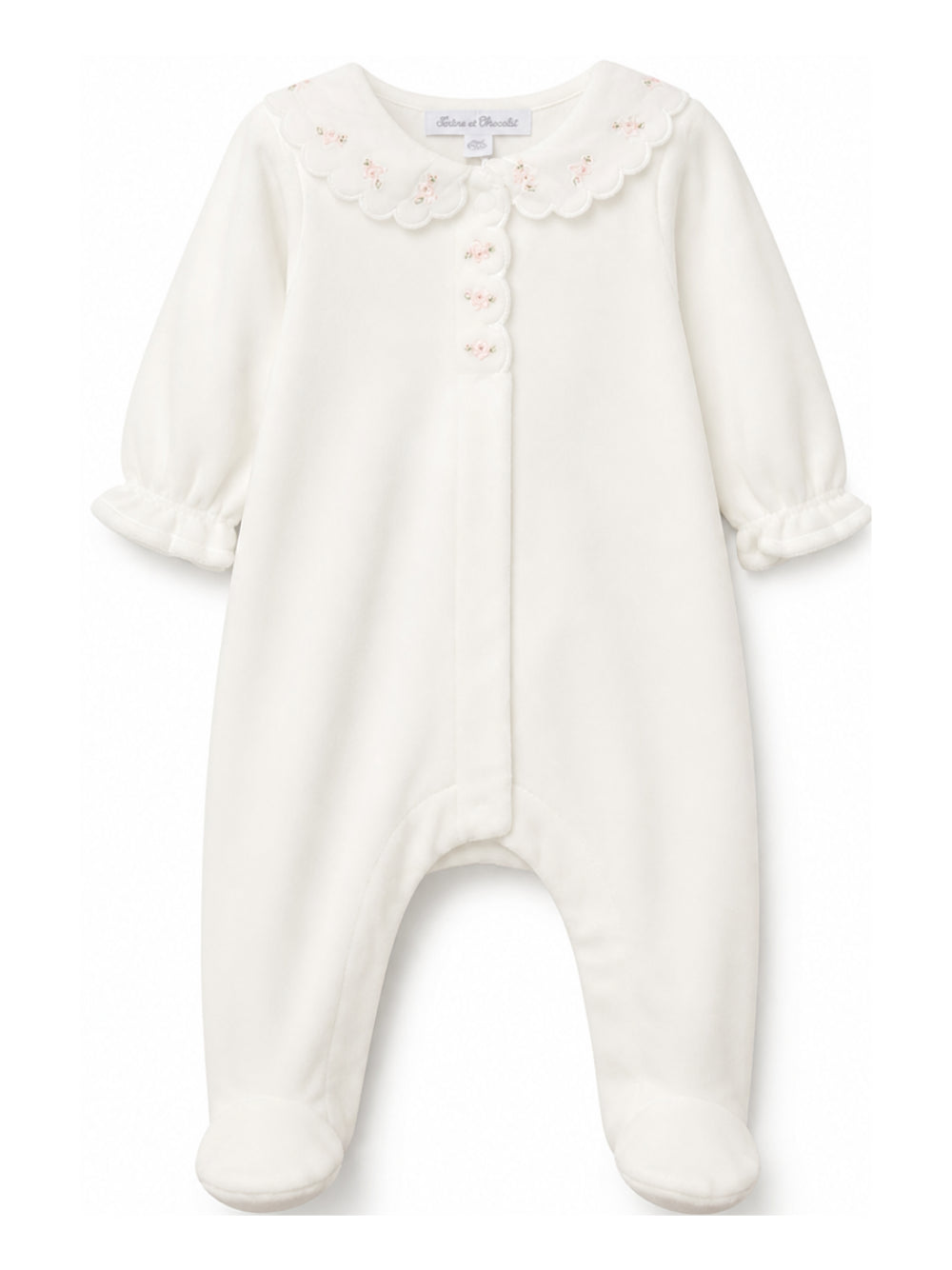 Tutina per neonata Tartine Et Chocolat Kids bianca con ricamo a fiori CD54110 13 TArtine & Chocolat KIDS 