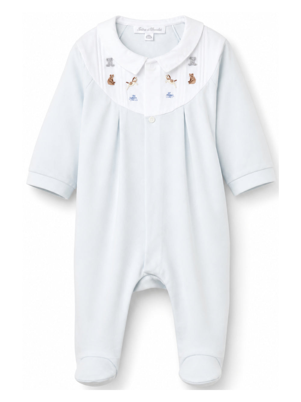 Tutina per neonato Tartine Et Chocolat Kids azzurra con colletto alla Peter Pan CD54120 41 TArtine & Chocolat KIDS 