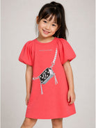 Abito Snapshot per bambina The Marc Jacobs Kids rosa con stampa graafica sul davanti W60971 98A THE MARC JACOBS KIDS 